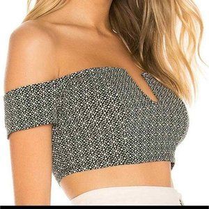 Free People Black Lucky Now Brami Crop Top SM